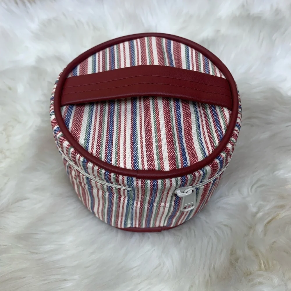 Longaberger Market Stripe Moms Essential Cosmetics Bag